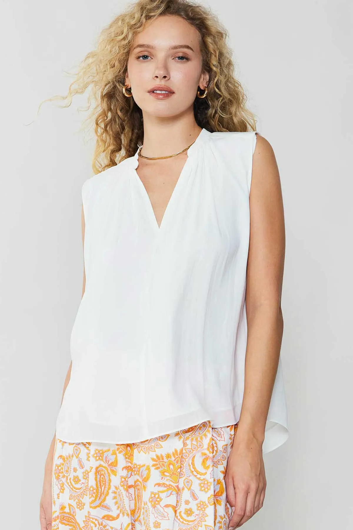 Shirred Sleeveless Top sold by Current Air product image thumbnail 4