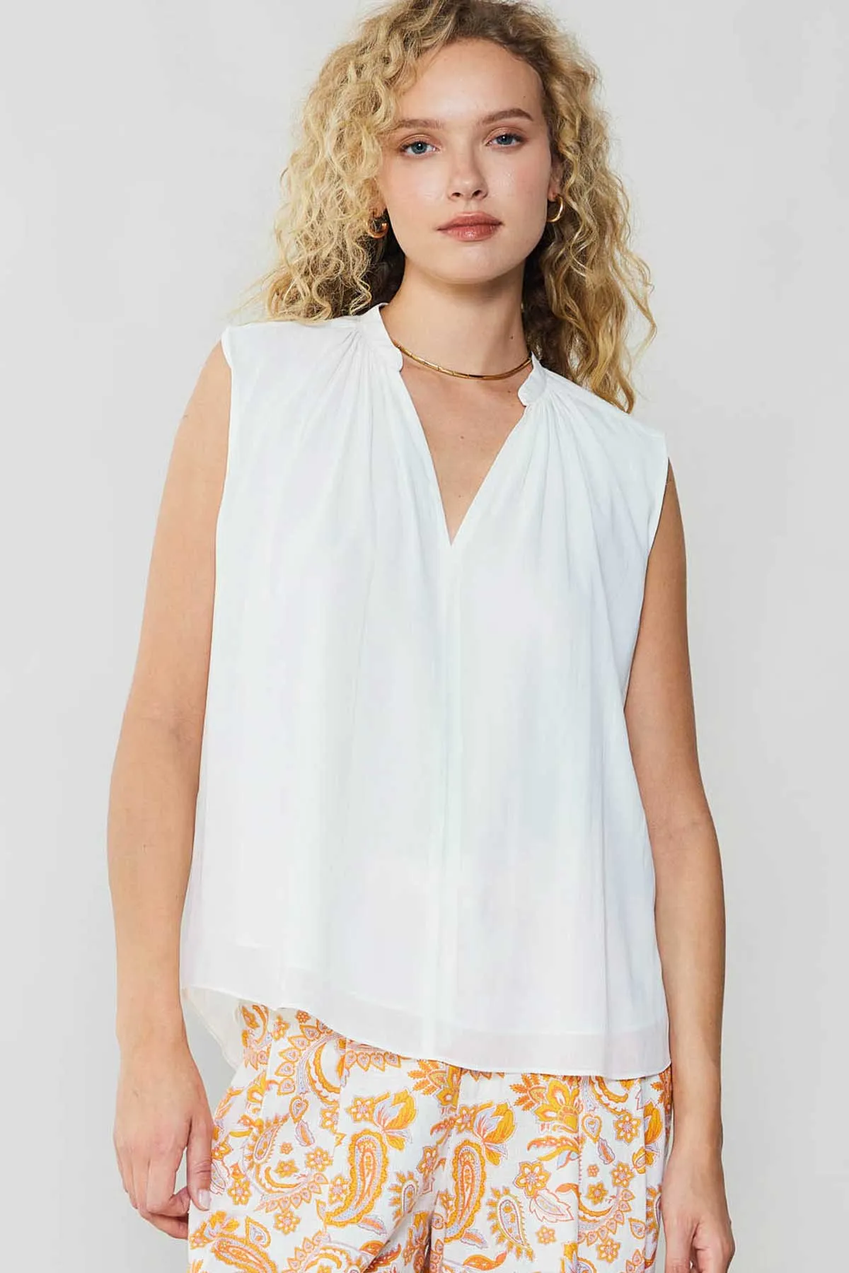 Shirred Sleeveless Top sold by Current Air