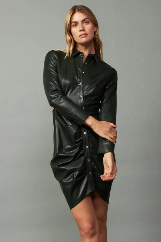 Faux Leather Cutout Dress sold by Current Air