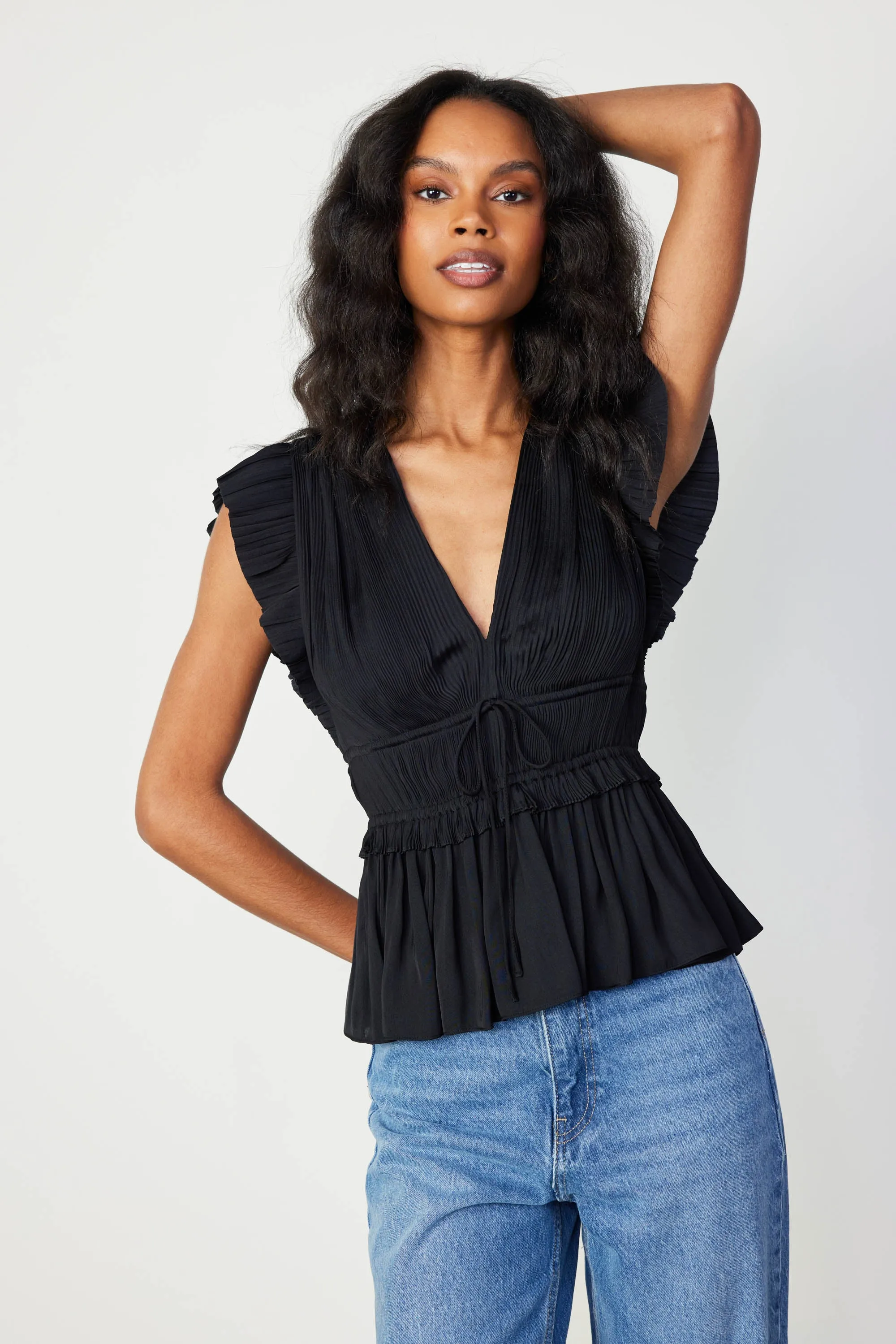 Mara Pleated Sleeveless Blouse sold by Current Air product image thumbnail 3