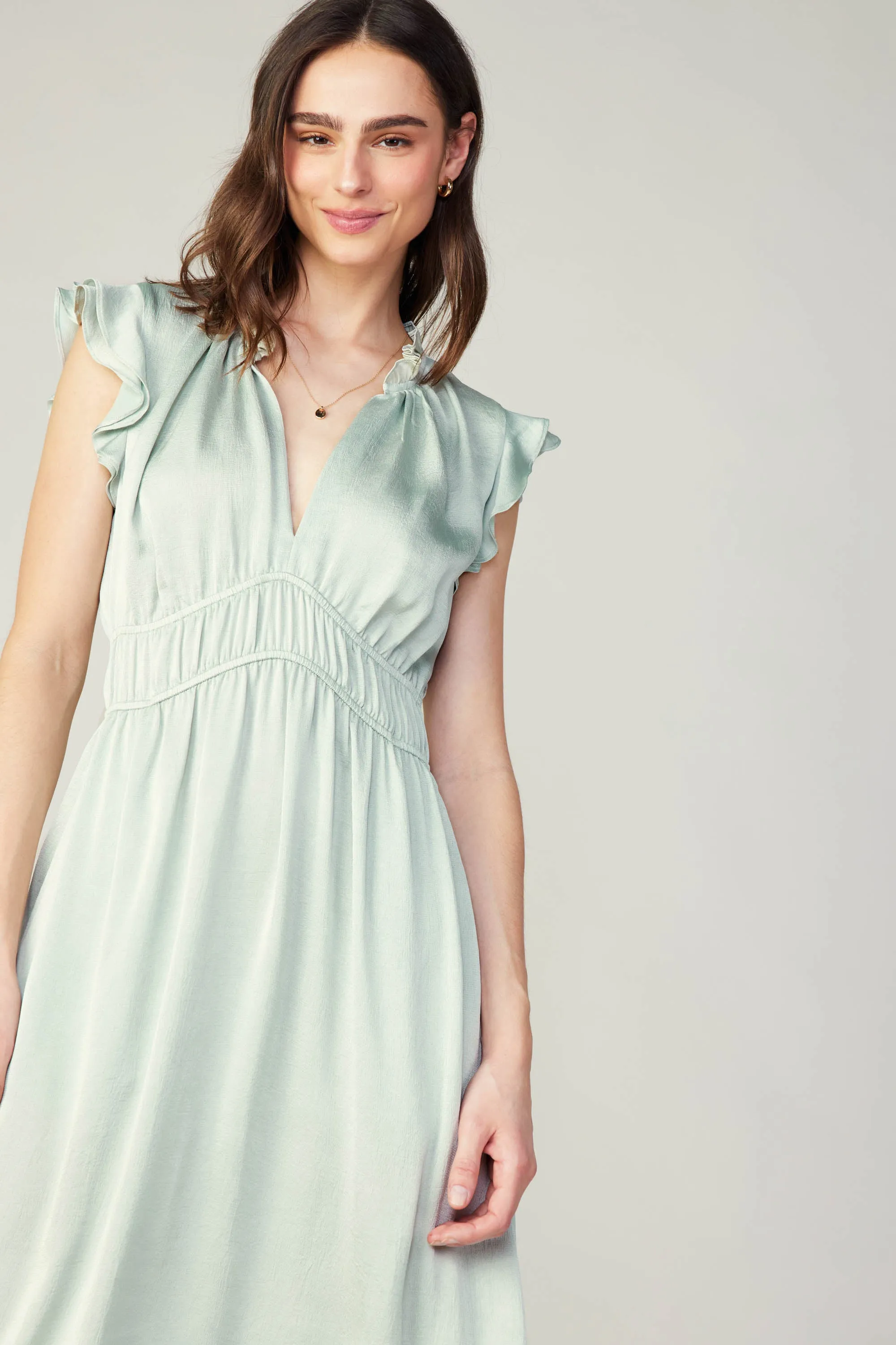 Florence Ruffled Midi Dress sold by Current Air
