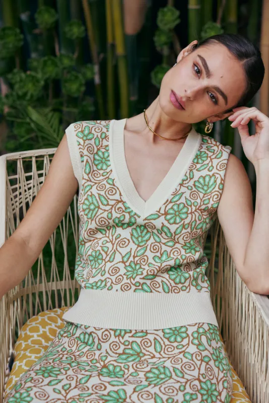 Floral Sweater Vest sold by Current Air