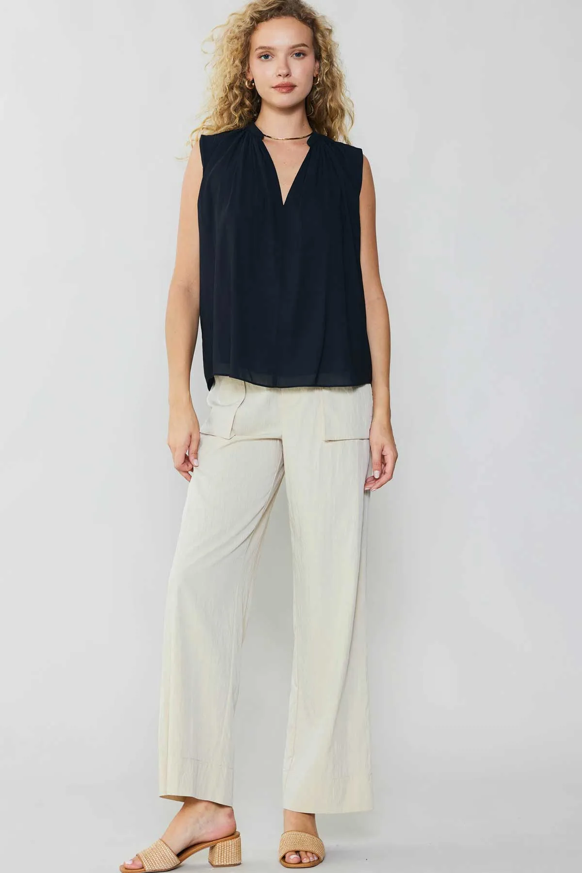 Shirred Sleeveless Top sold by Current Air product image thumbnail 4