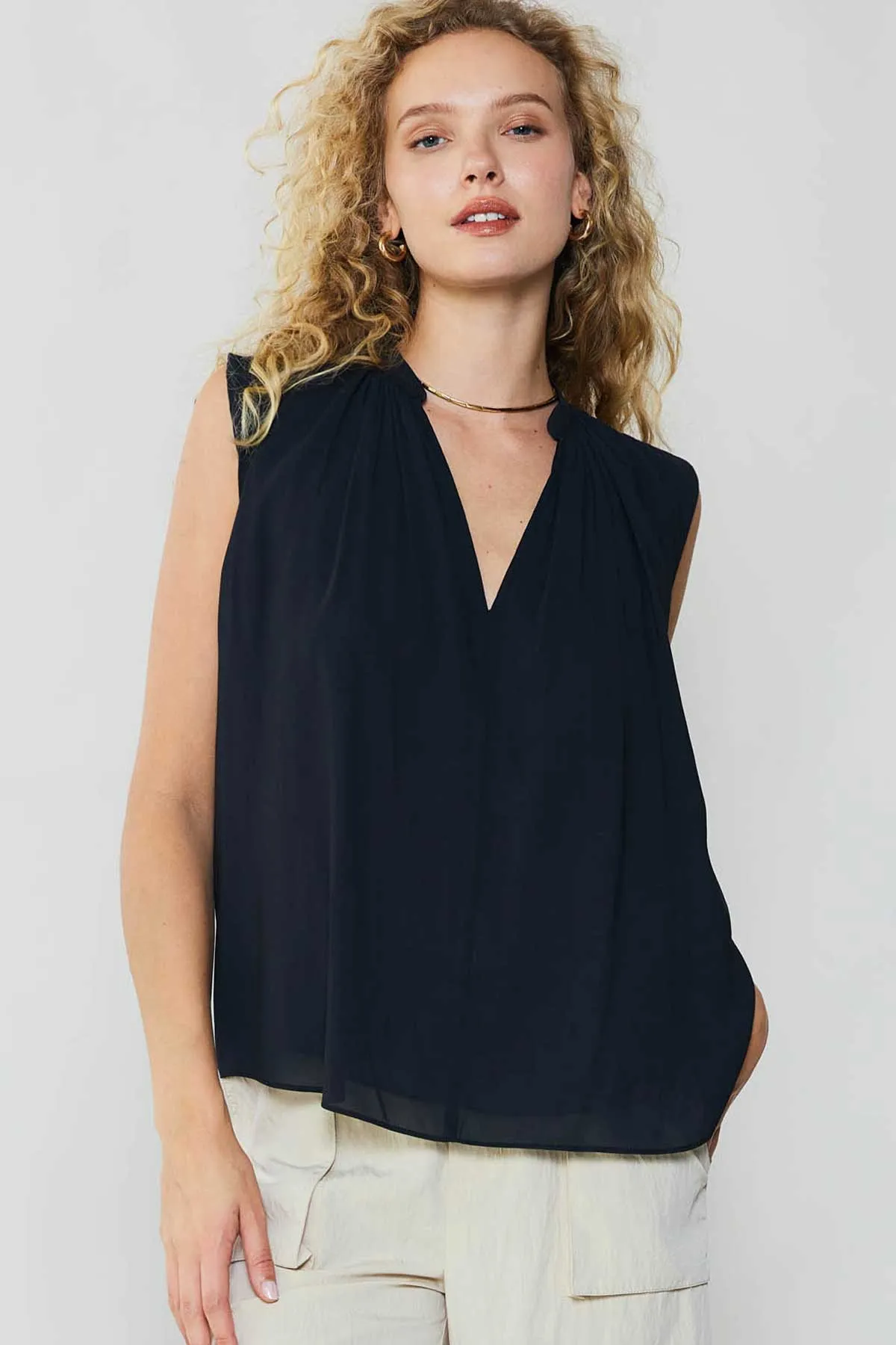 Shirred Sleeveless Top sold by Current Air product image thumbnail 2