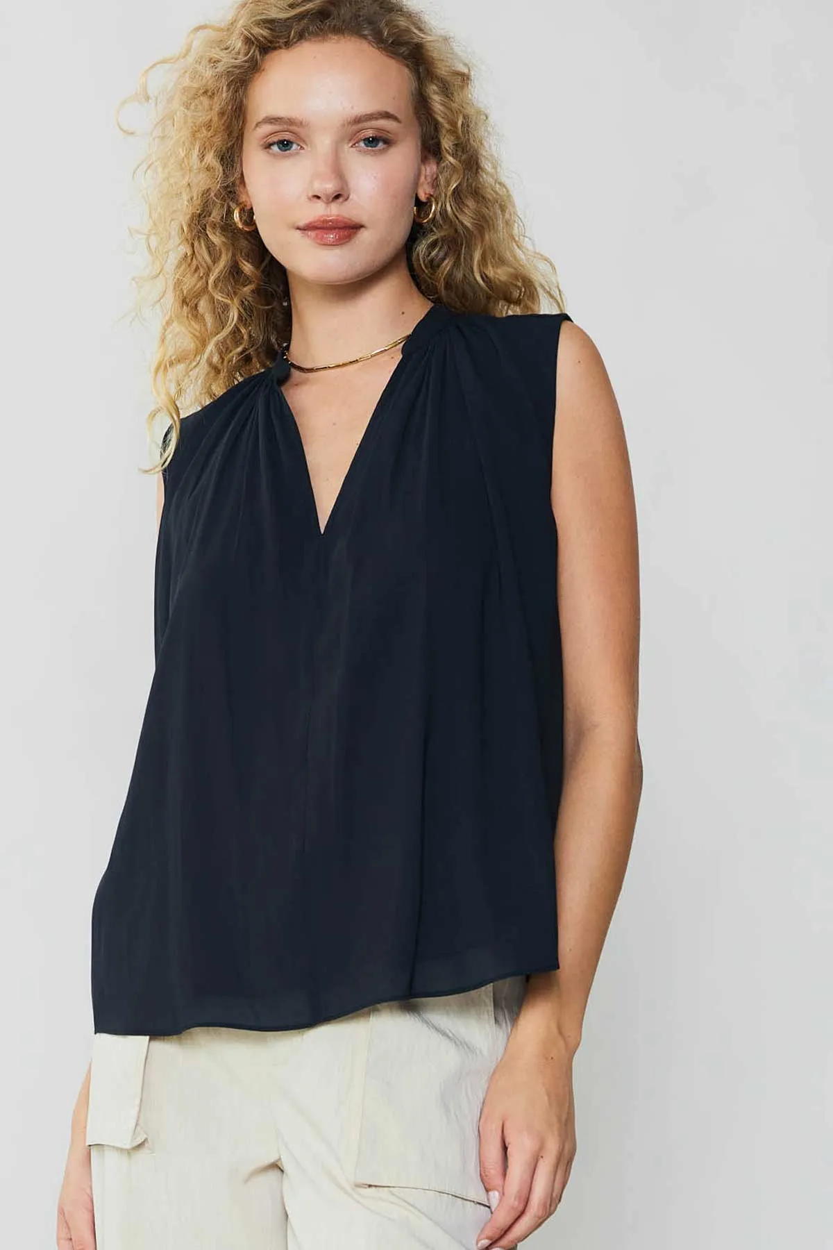 Shirred Sleeveless Top sold by Current Air product image thumbnail 5