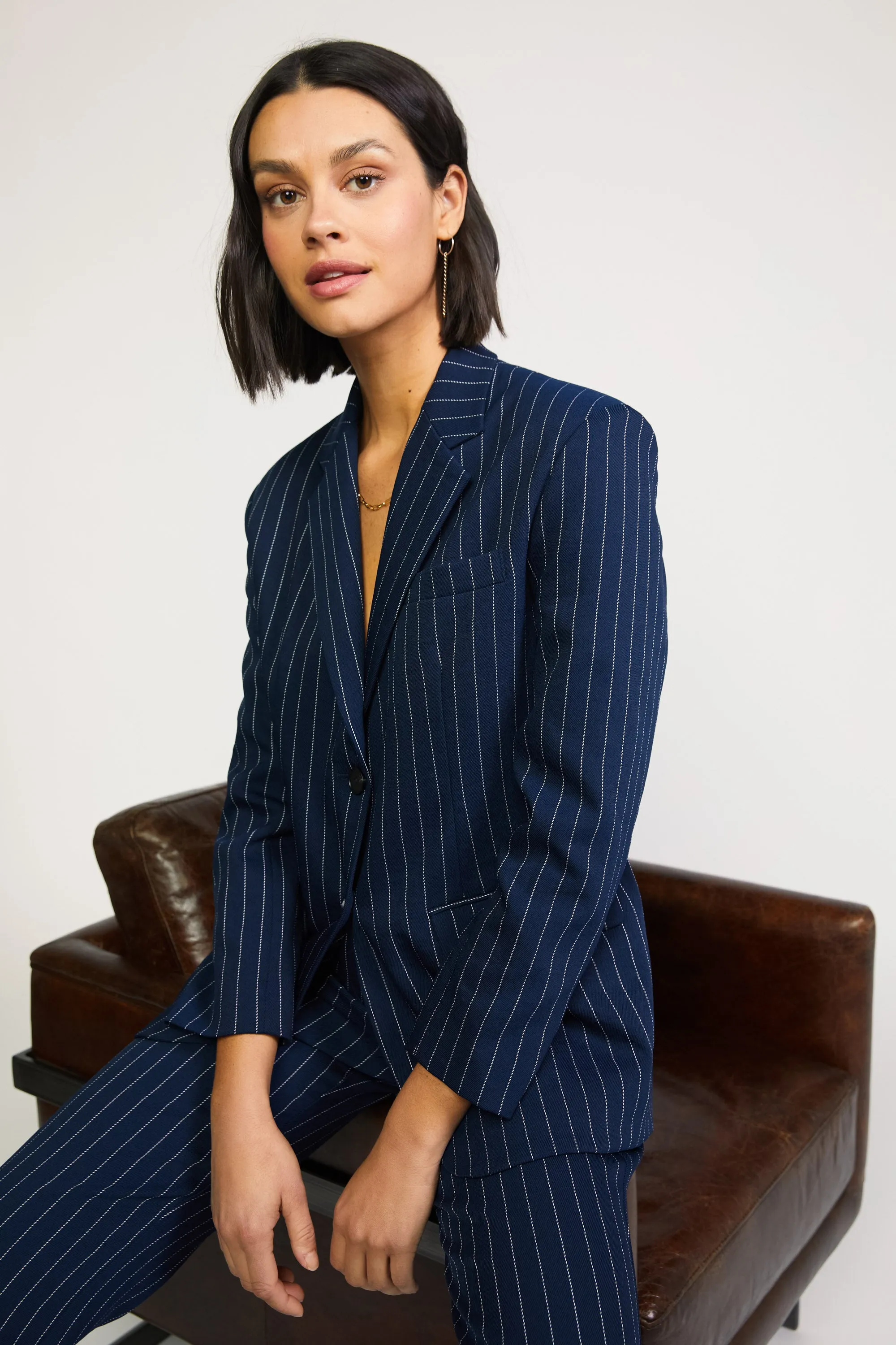 Pinstriped Single Breasted Blazer sold by Current Air