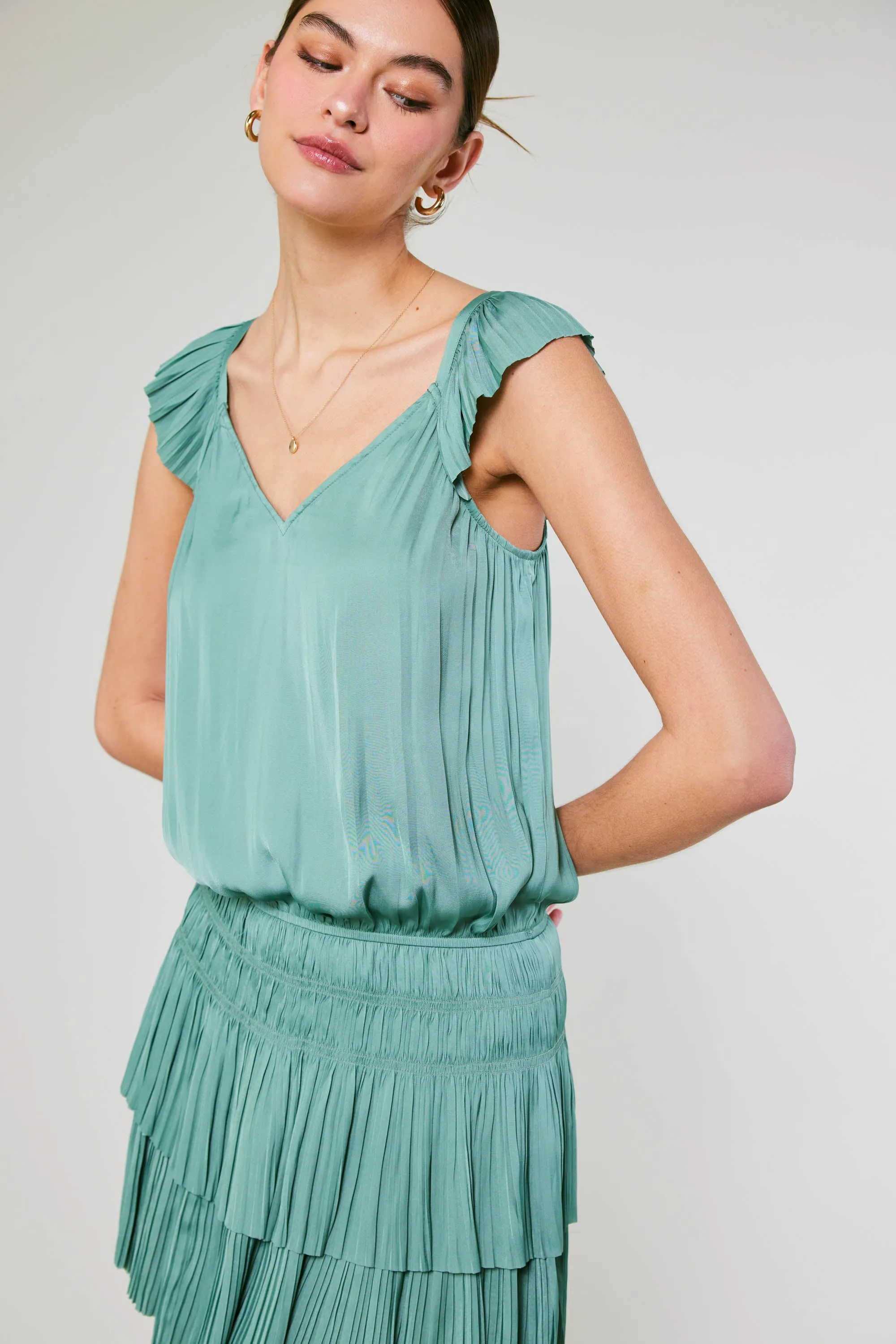 Sweetheart Smocked Mini Dress sold by Current Air product image thumbnail 5