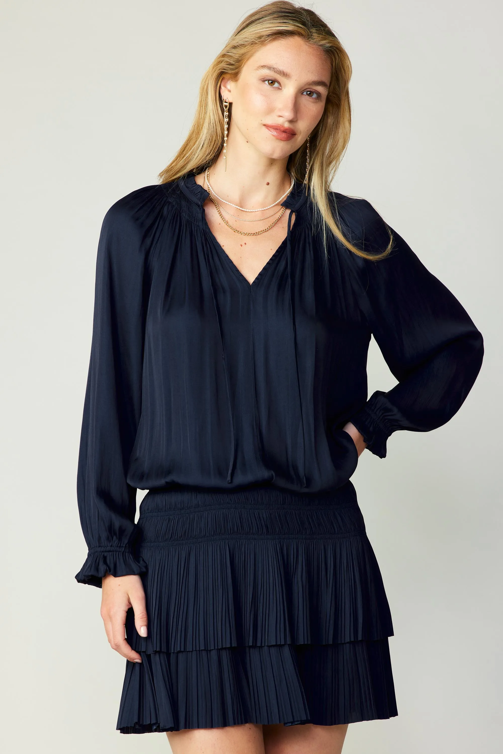 Laurel Pleated Mini Dress sold by Current Air