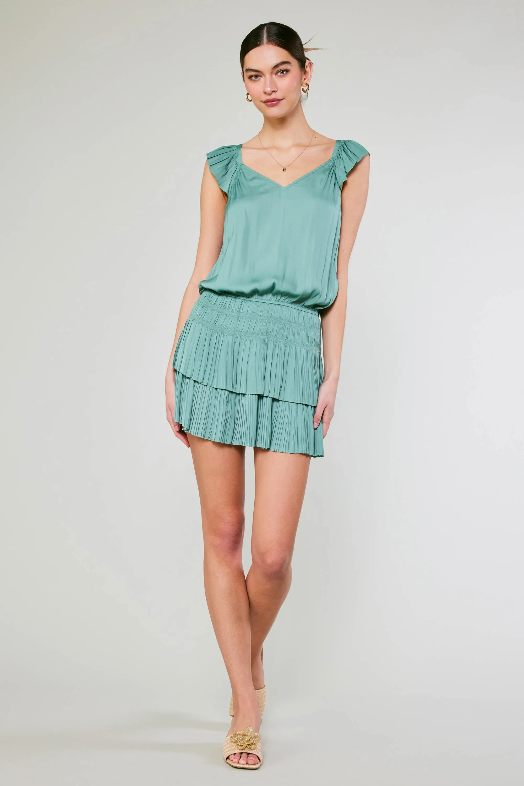 Sweetheart Smocked Mini Dress sold by Current Air product image thumbnail 2