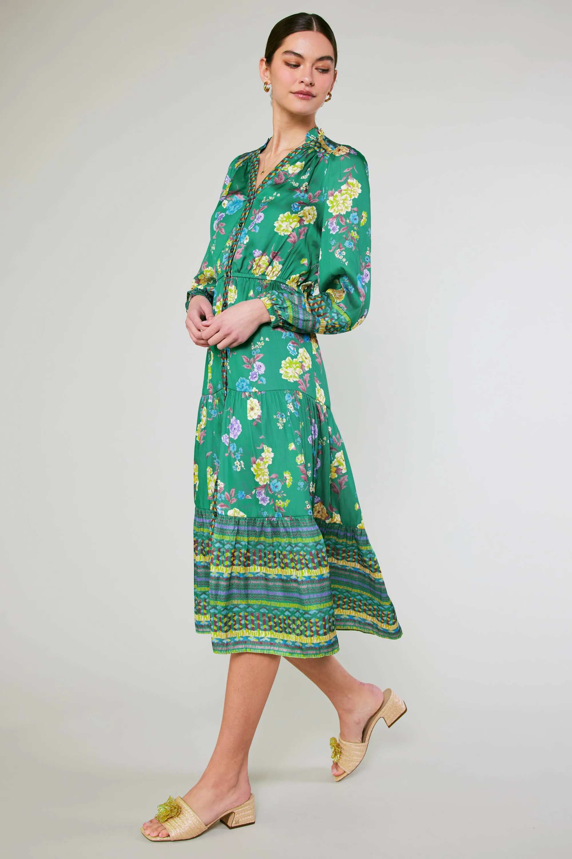 Floral Motif Buttondown Dress sold by Current Air product image thumbnail 3