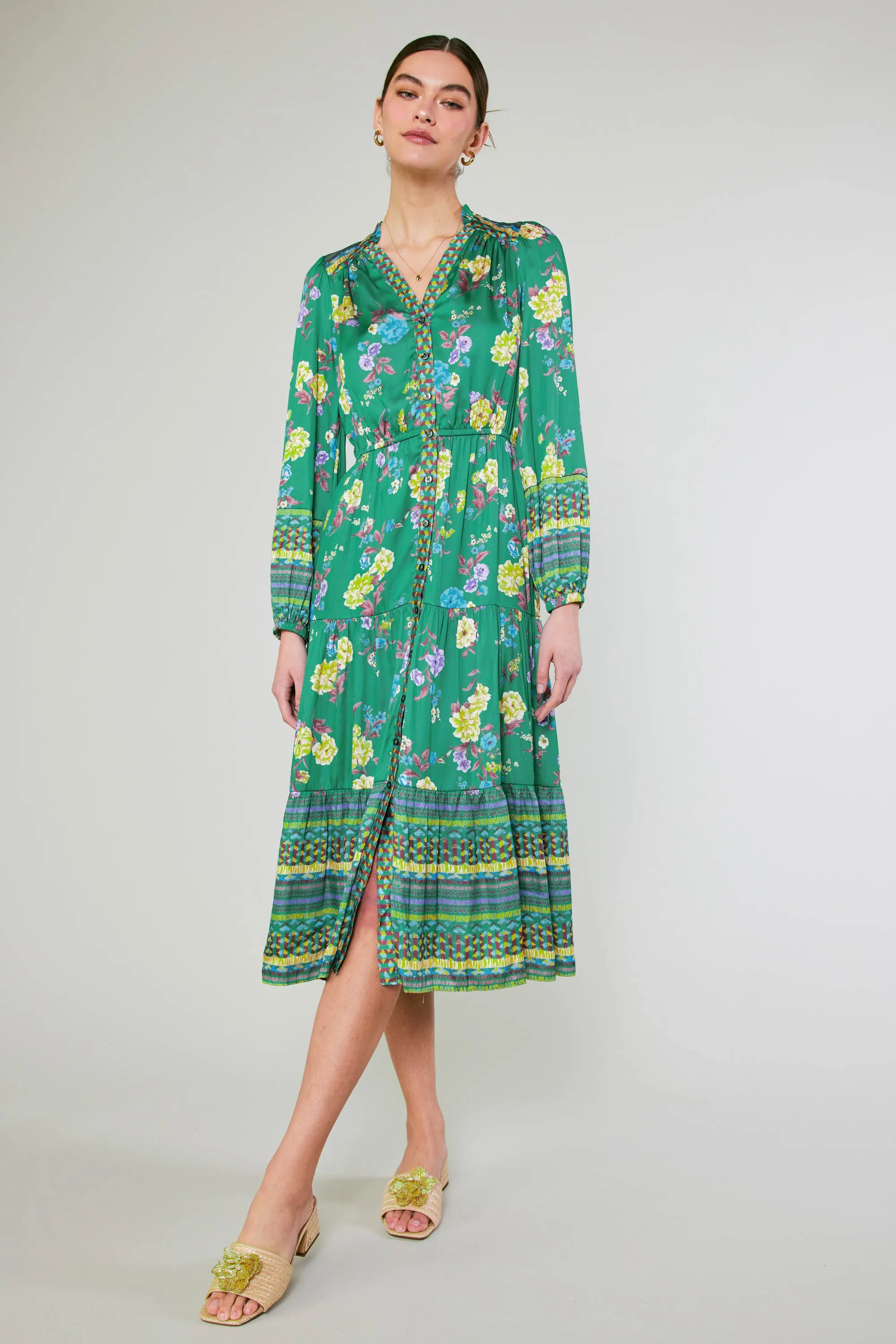 Floral Motif Buttondown Dress sold by Current Air product image thumbnail 2