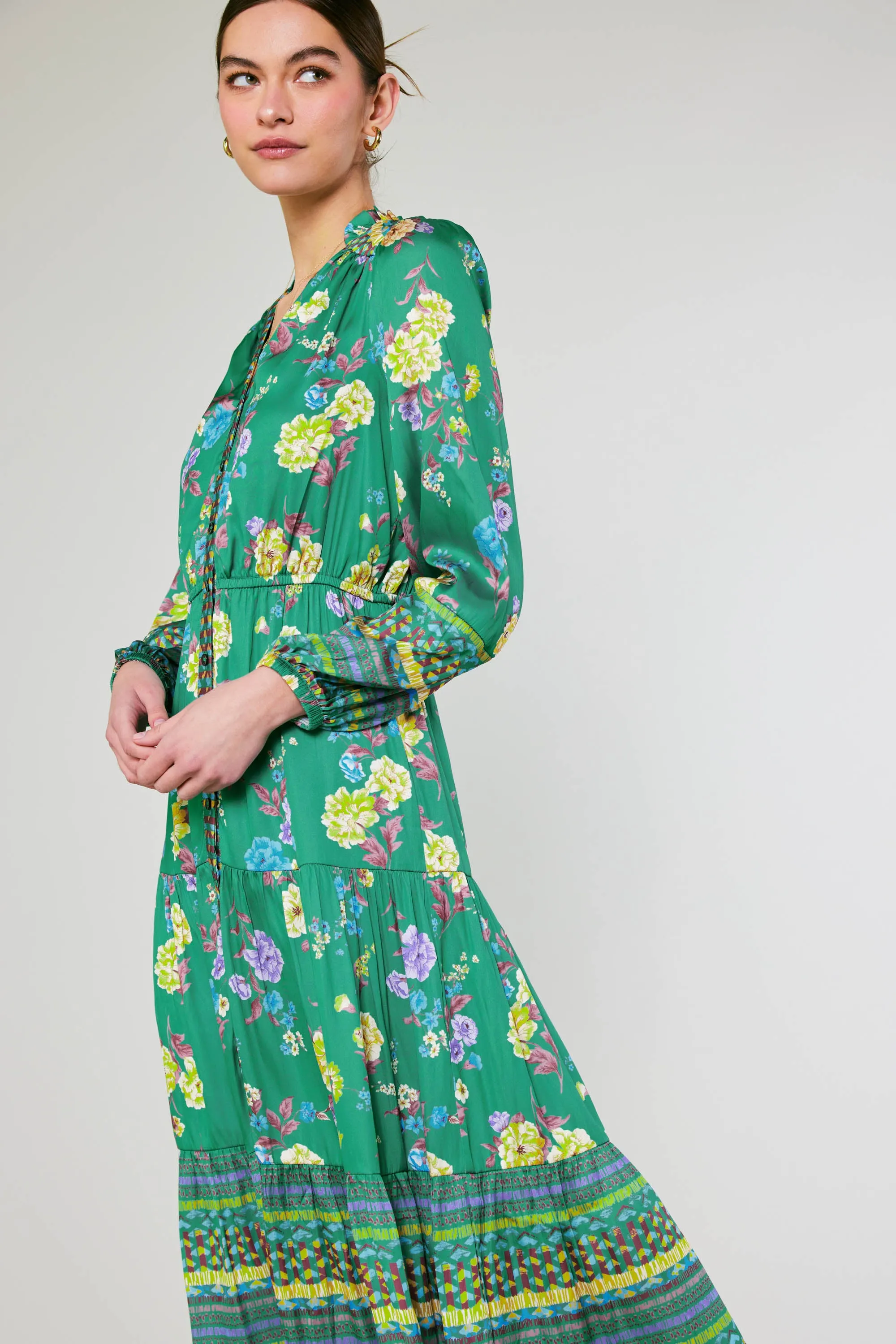 Floral Motif Buttondown Dress sold by Current Air product image thumbnail 4