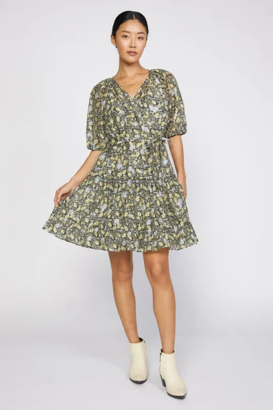 Baroque Floral Wrap Dress sold by Current Air