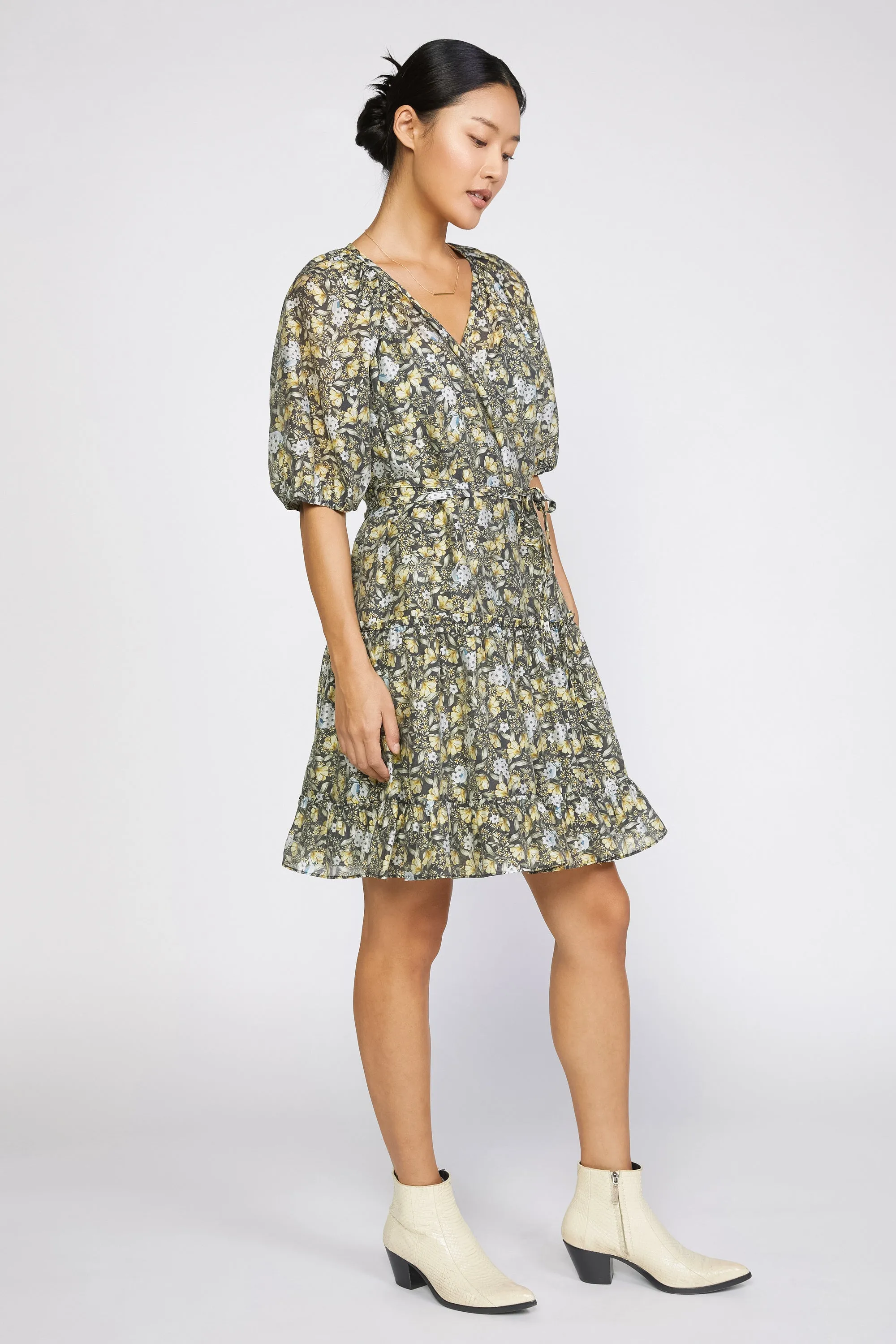 Baroque Floral Wrap Dress sold by Current Air product image thumbnail 3