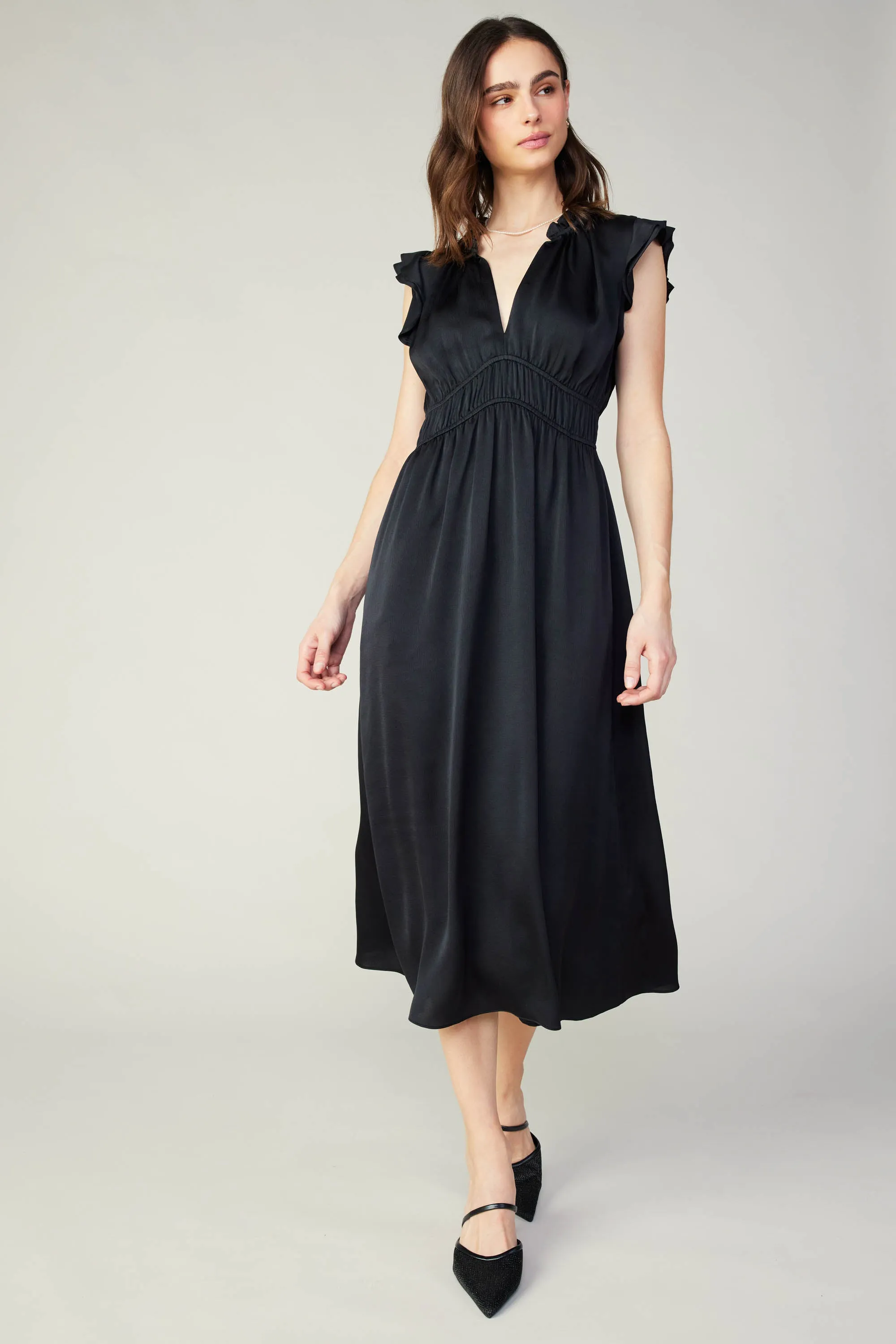 Florence Ruffled Midi Dress sold by Current Air