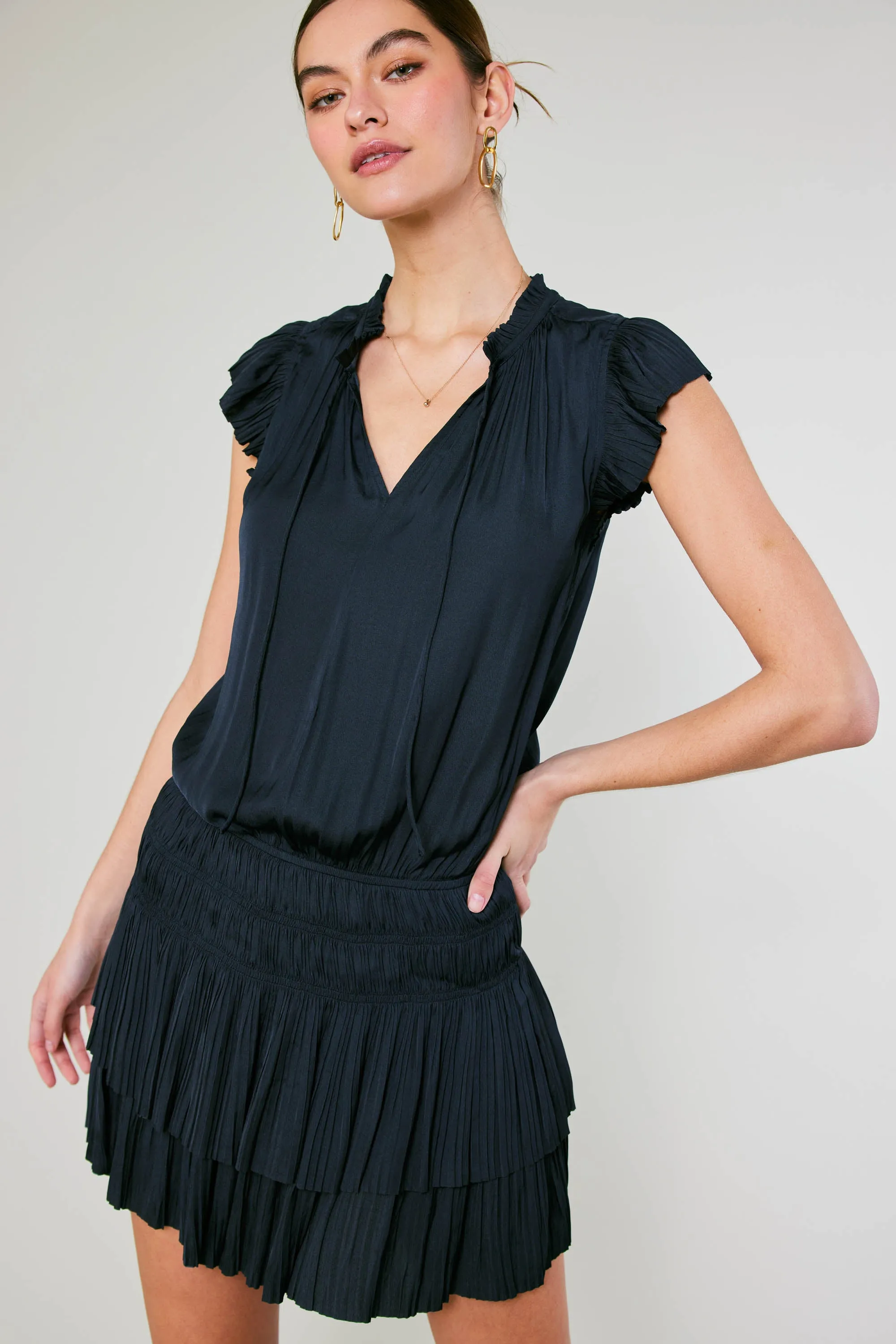 Zoey Pleated Mini Dress sold by Current Air