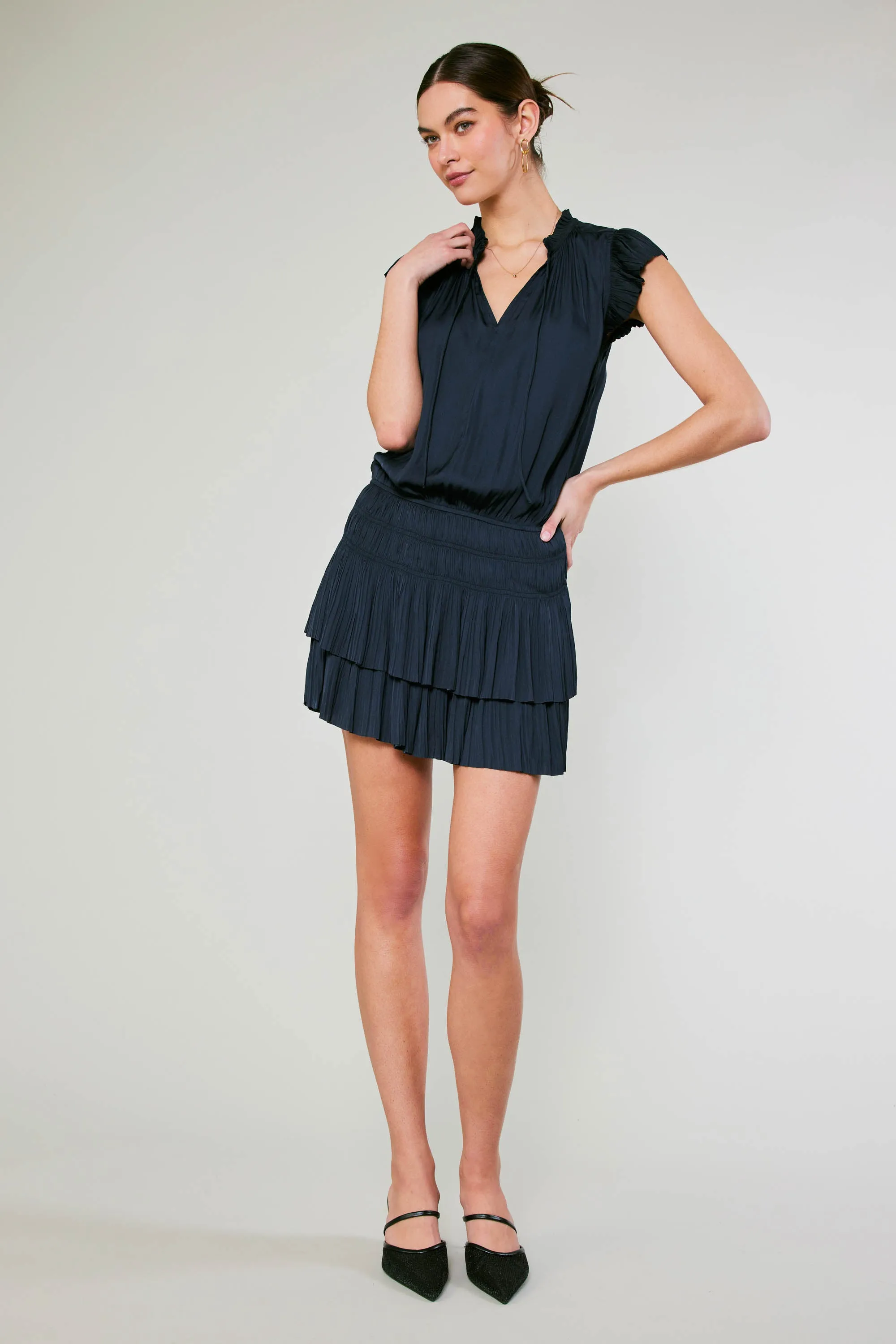 Zoey Pleated Mini Dress sold by Current Air product image thumbnail 3