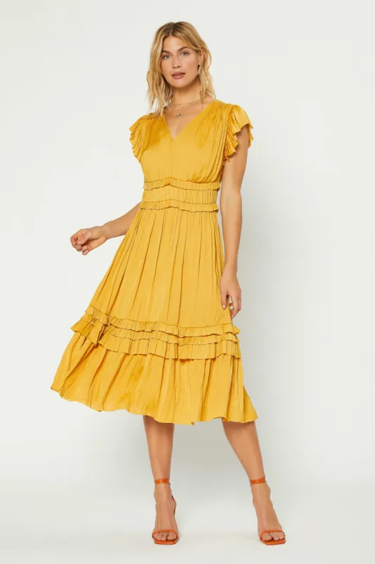 Sereia Pleated Midi Dress sold by Current Air