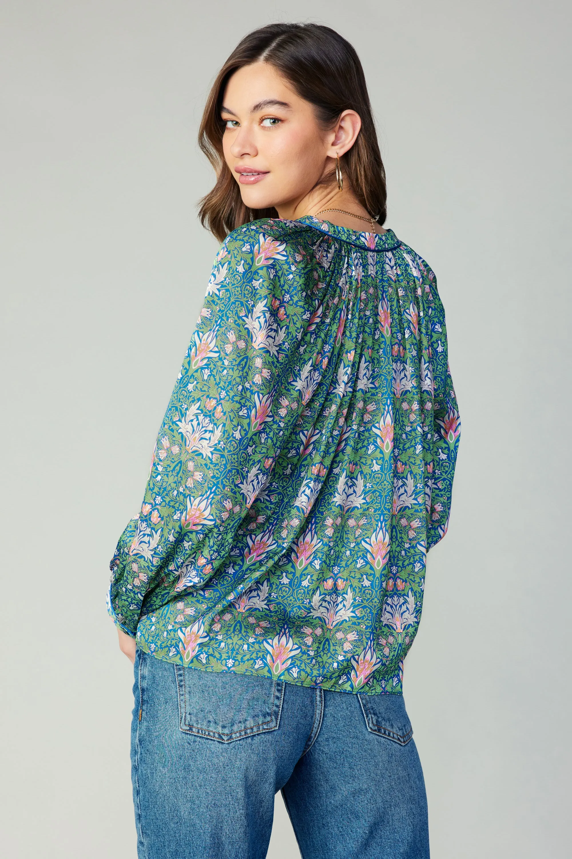 Floral Nouveau Piping Blouse sold by Current Air product image thumbnail 4