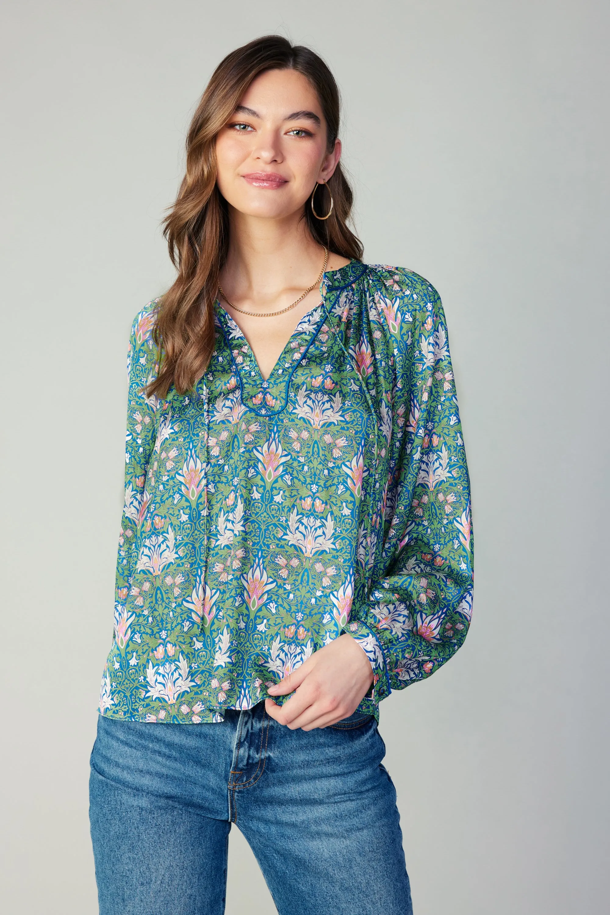 Floral Nouveau Piping Blouse sold by Current Air product image thumbnail 2