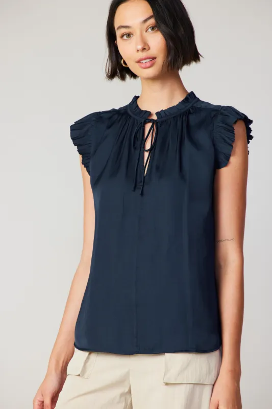 Margot Pleated Sleeve Blouse sold by Current Air