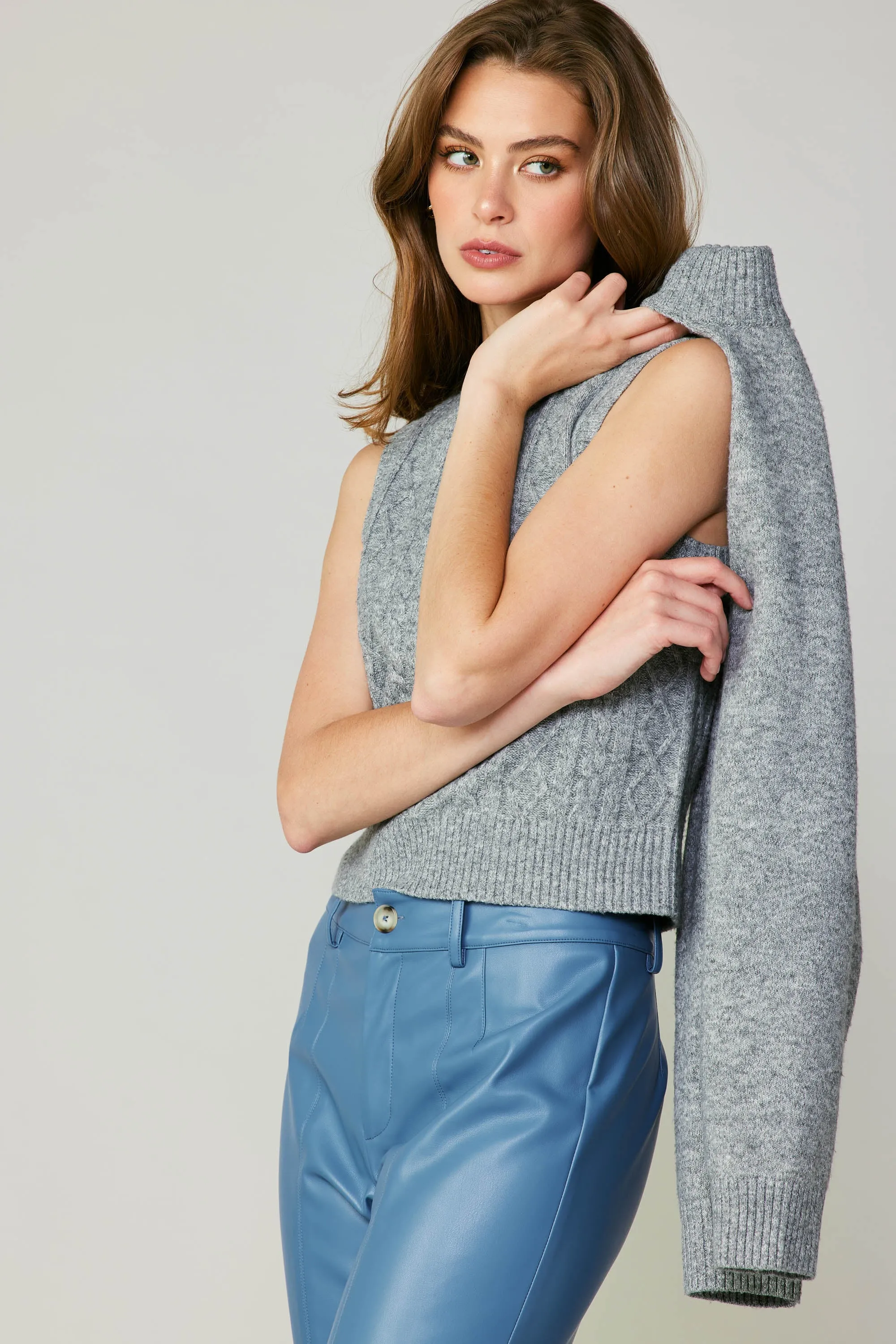 Two Piece Cable Knit Sweater sold by Current Air product image thumbnail 2