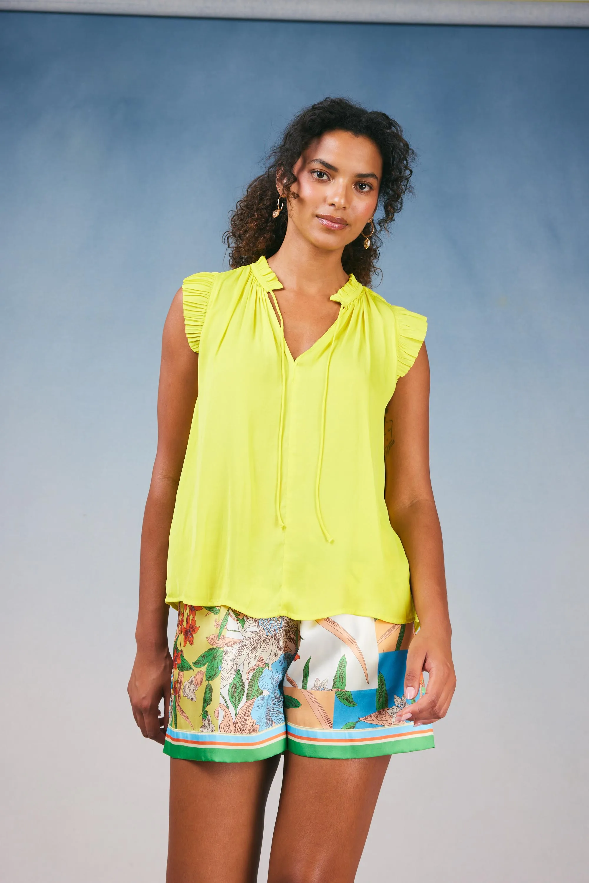 Margot Pleated Sleeve Blouse sold by Current Air