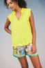 Margot Pleated Sleeve Blouse sold by Current Air