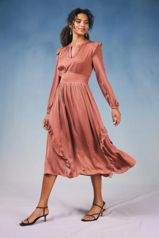 Emmaline Ruffled Midi Dress sold by Current Air