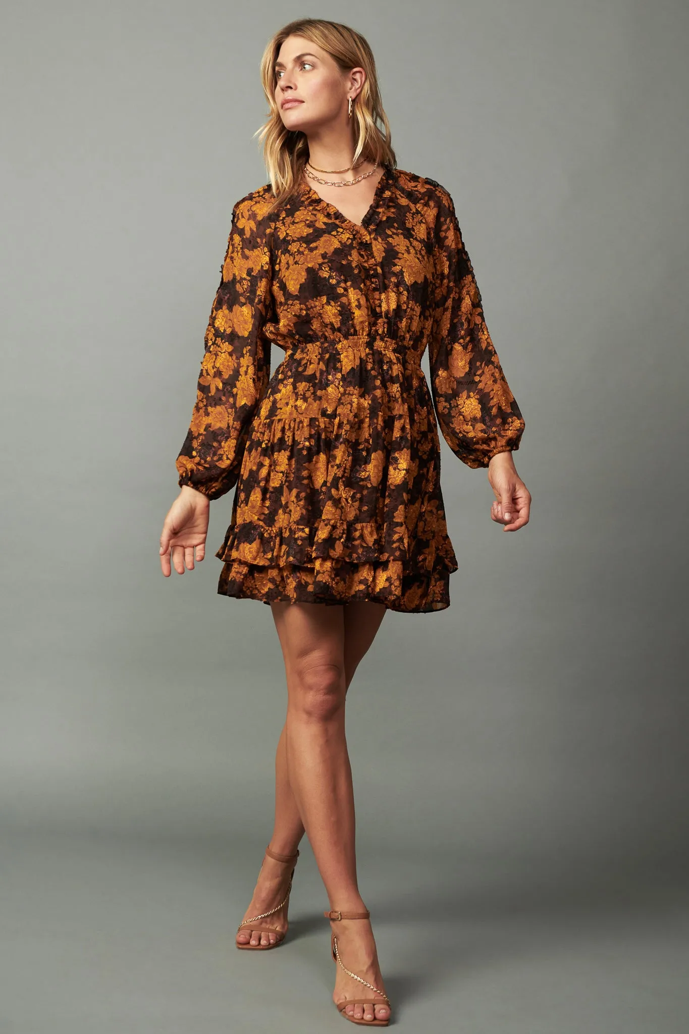 Picot Stitch Ruffled Mini Dress sold by Current Air