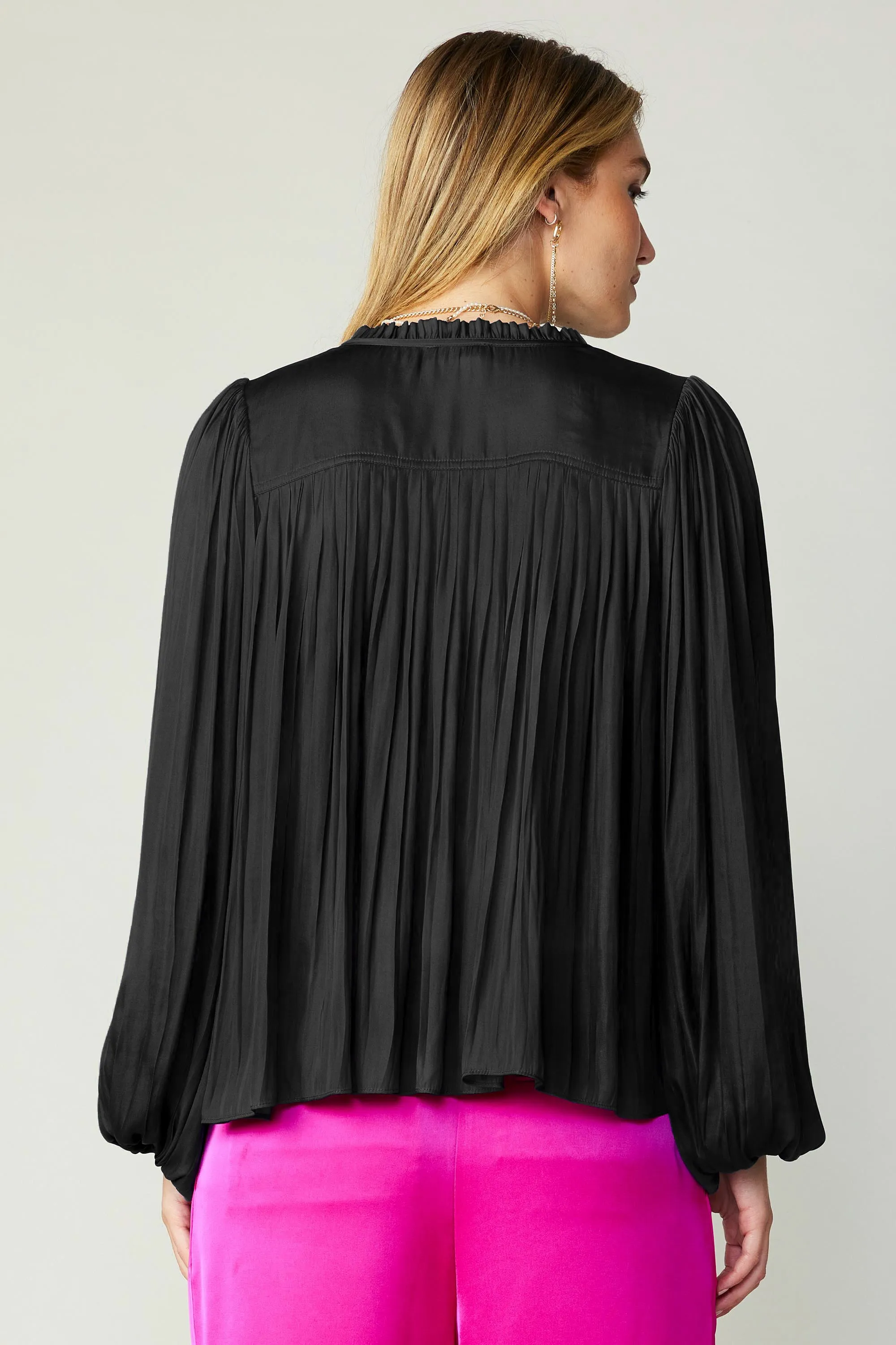 Pleated Puffed Sleeve Blouse sold by Current Air product image thumbnail 5