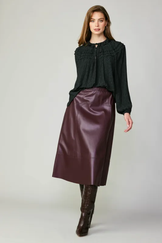 Vegan Leather Midi Skirt sold by Current Air