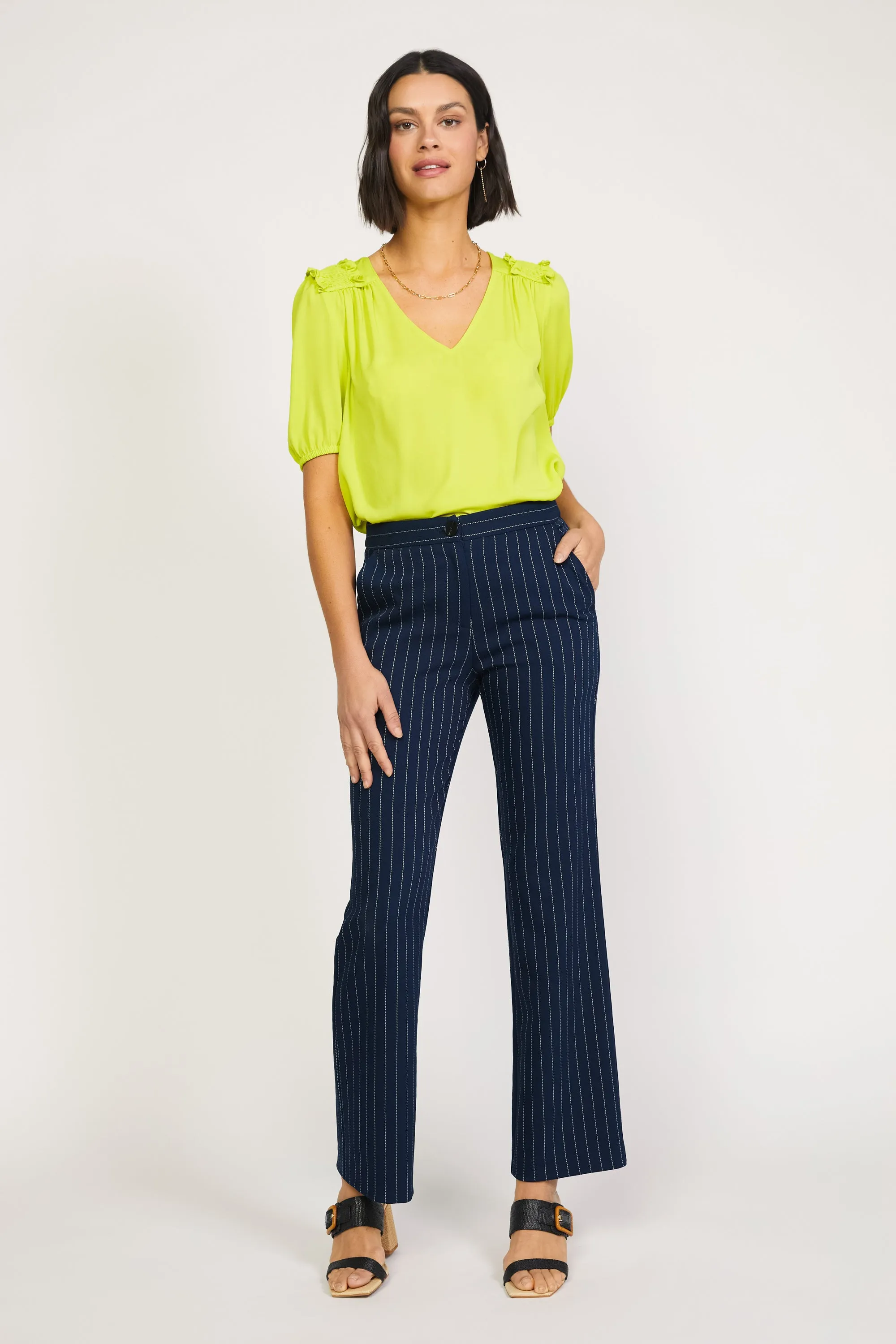 Pinstriped Bootcut Pant sold by Current Air product image thumbnail 3