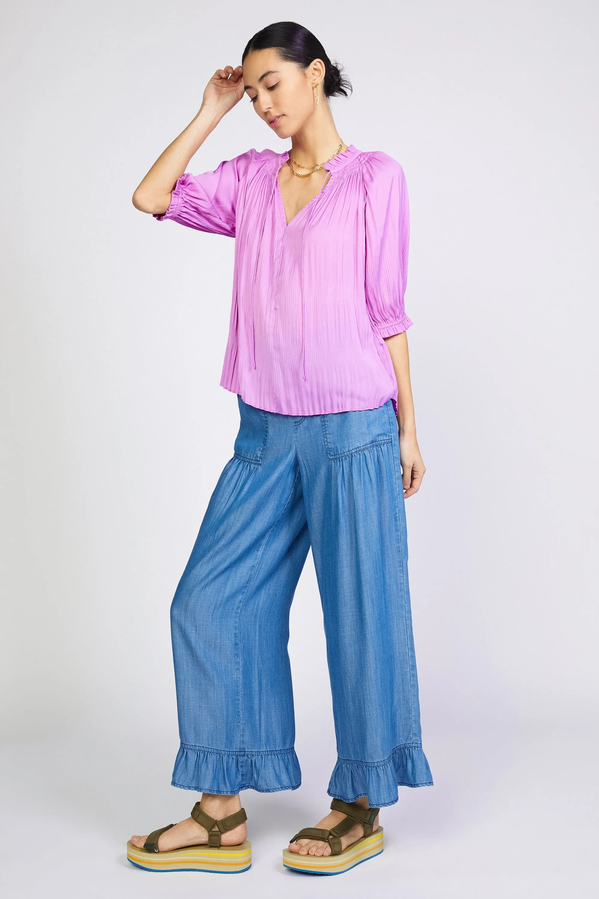 Angelica Pleated Blouse sold by Current Air product image thumbnail 4