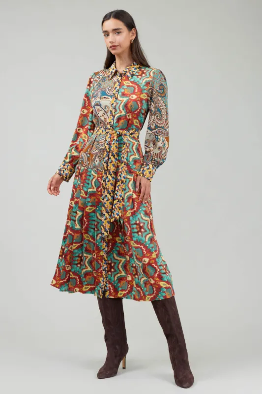 Mixed Print Shirt Dress sold by Current Air