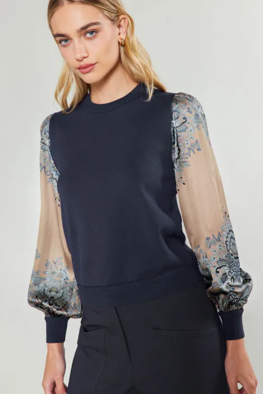 Ornate Motif Sweater Top sold by Current Air