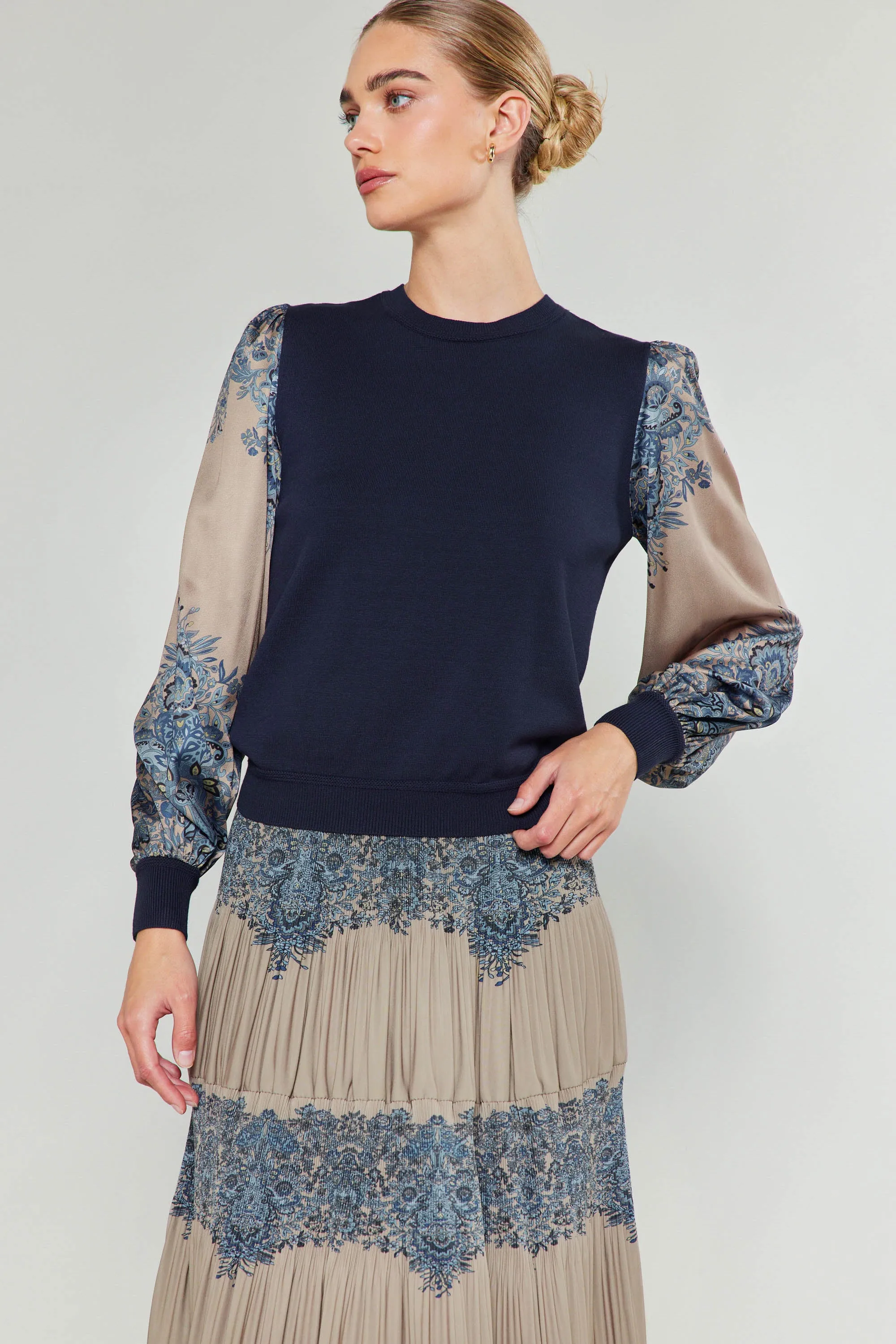 Ornate Motif Sweater Top sold by Current Air product image thumbnail 3