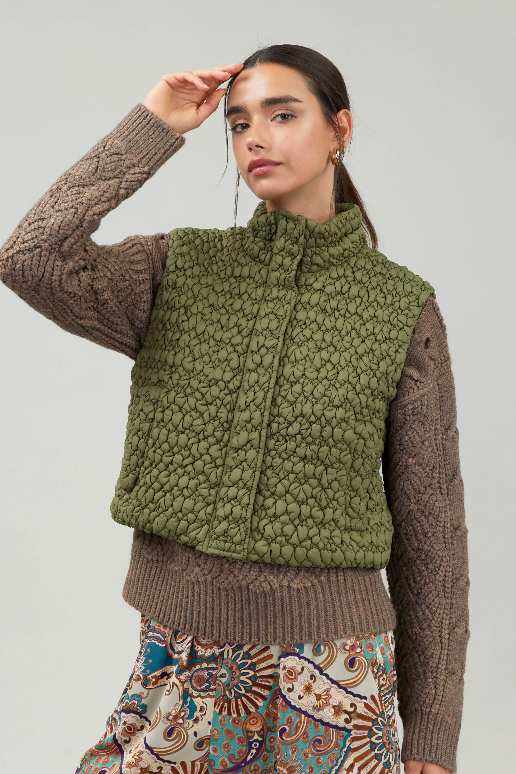 Quilted Cropped Vest sold by Current Air