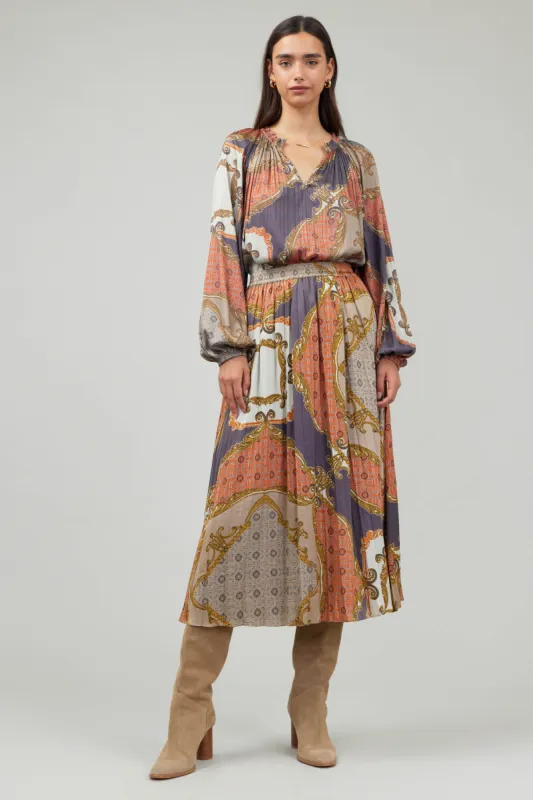 Damask Patterned Midi Skirt sold by Current Air