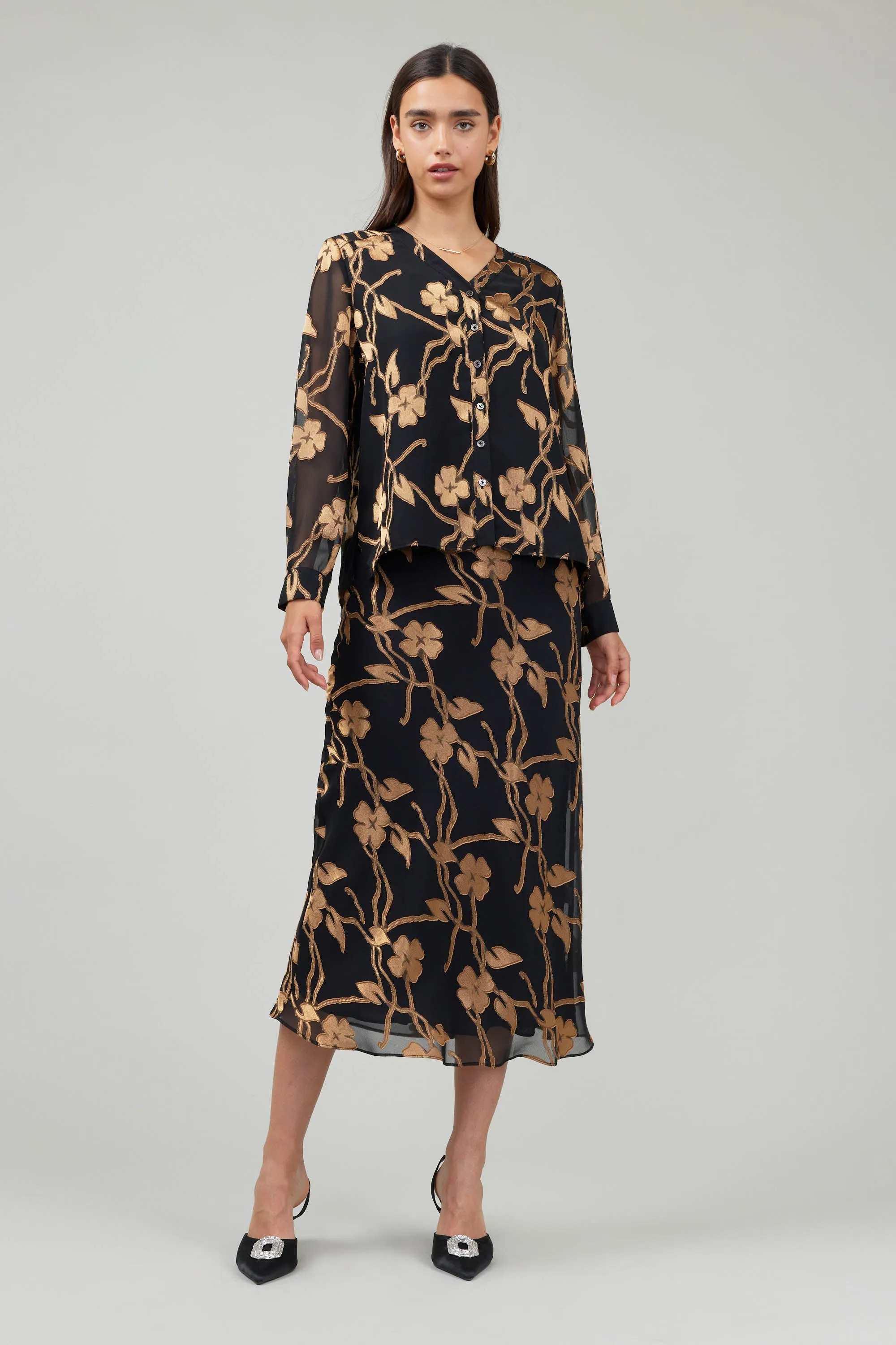 Gold Floral Blouse sold by Current Air product image thumbnail 2