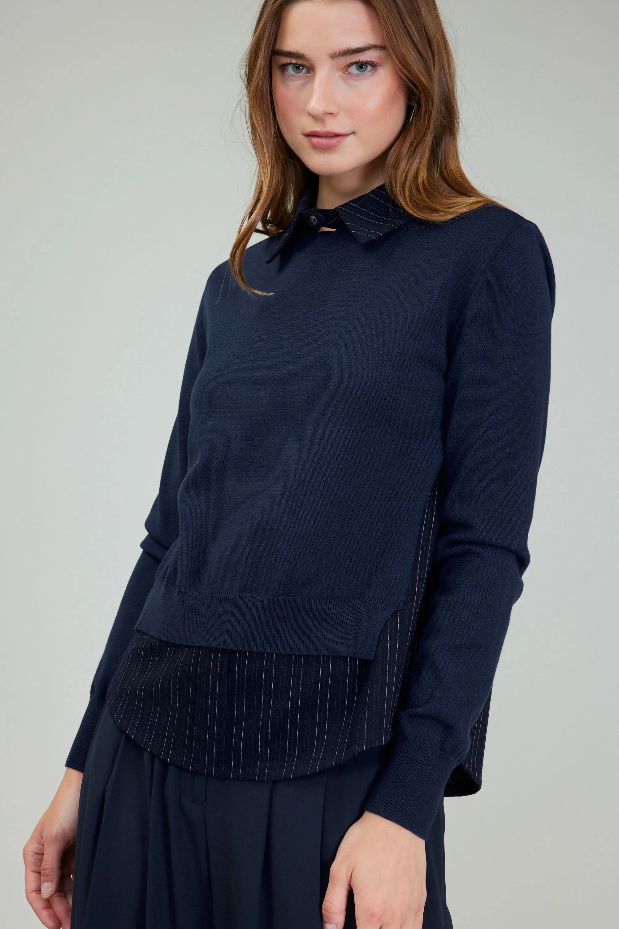 Corduroy Knit & Woven Top sold by Current Air product image thumbnail 3