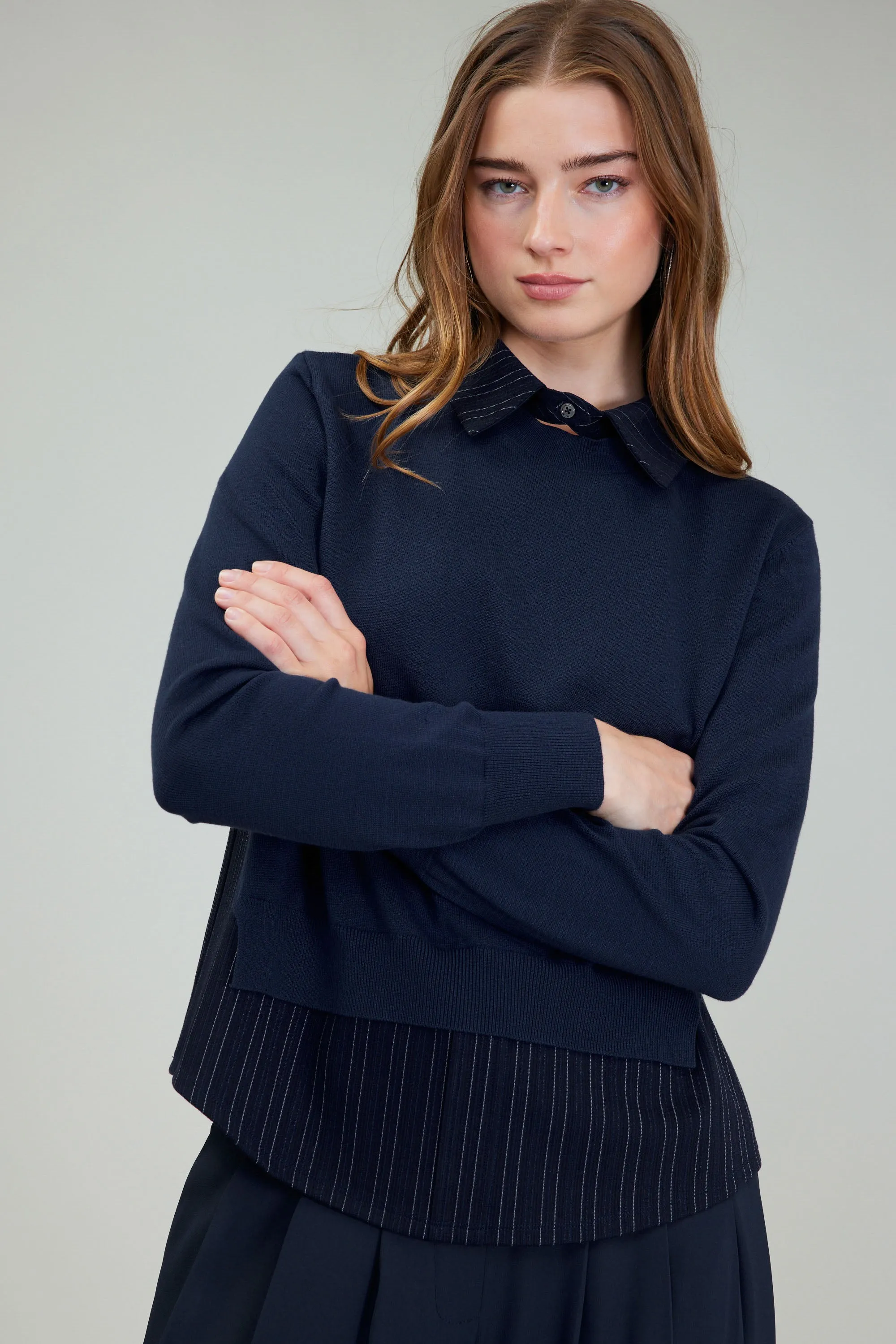 Corduroy Knit & Woven Top sold by Current Air product image thumbnail 4