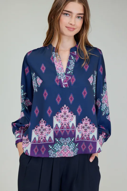 Ornate Border Print Blouse sold by Current Air