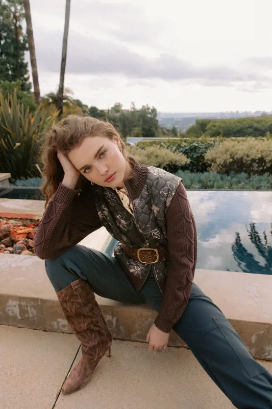 Floral Patterned Sweater Jacket sold by Current Air