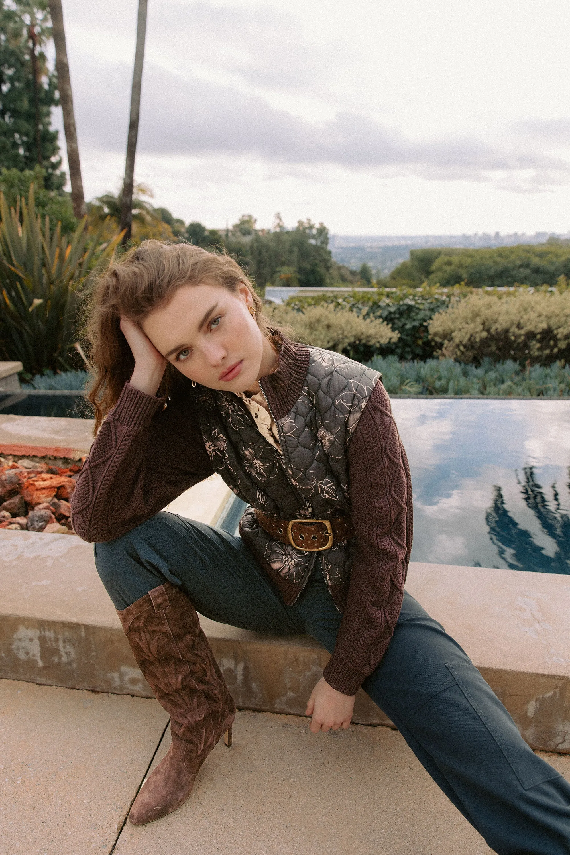 Floral Patterned Sweater Jacket sold by Current Air