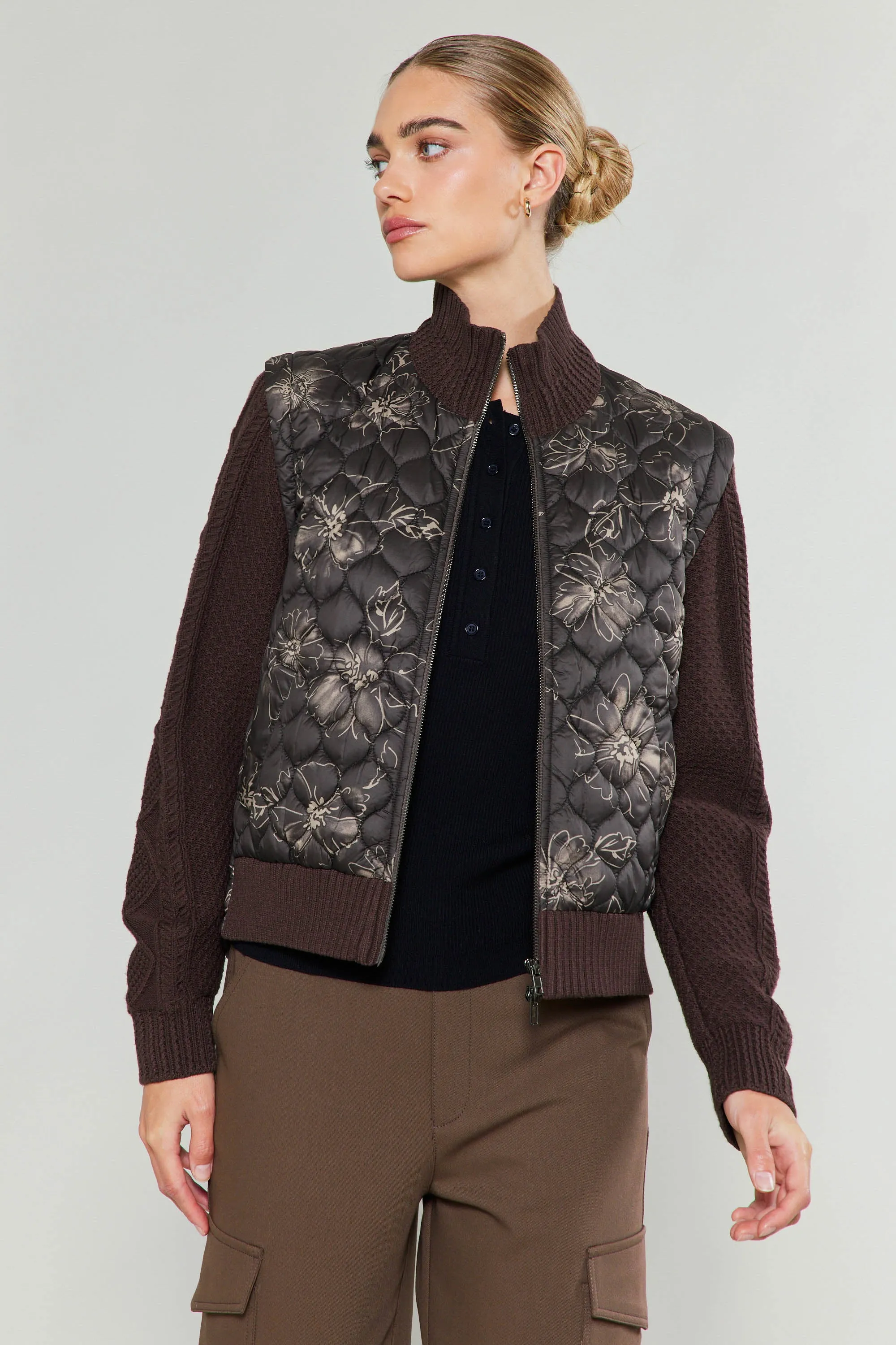 Floral Patterned Sweater Jacket sold by Current Air product image thumbnail 3