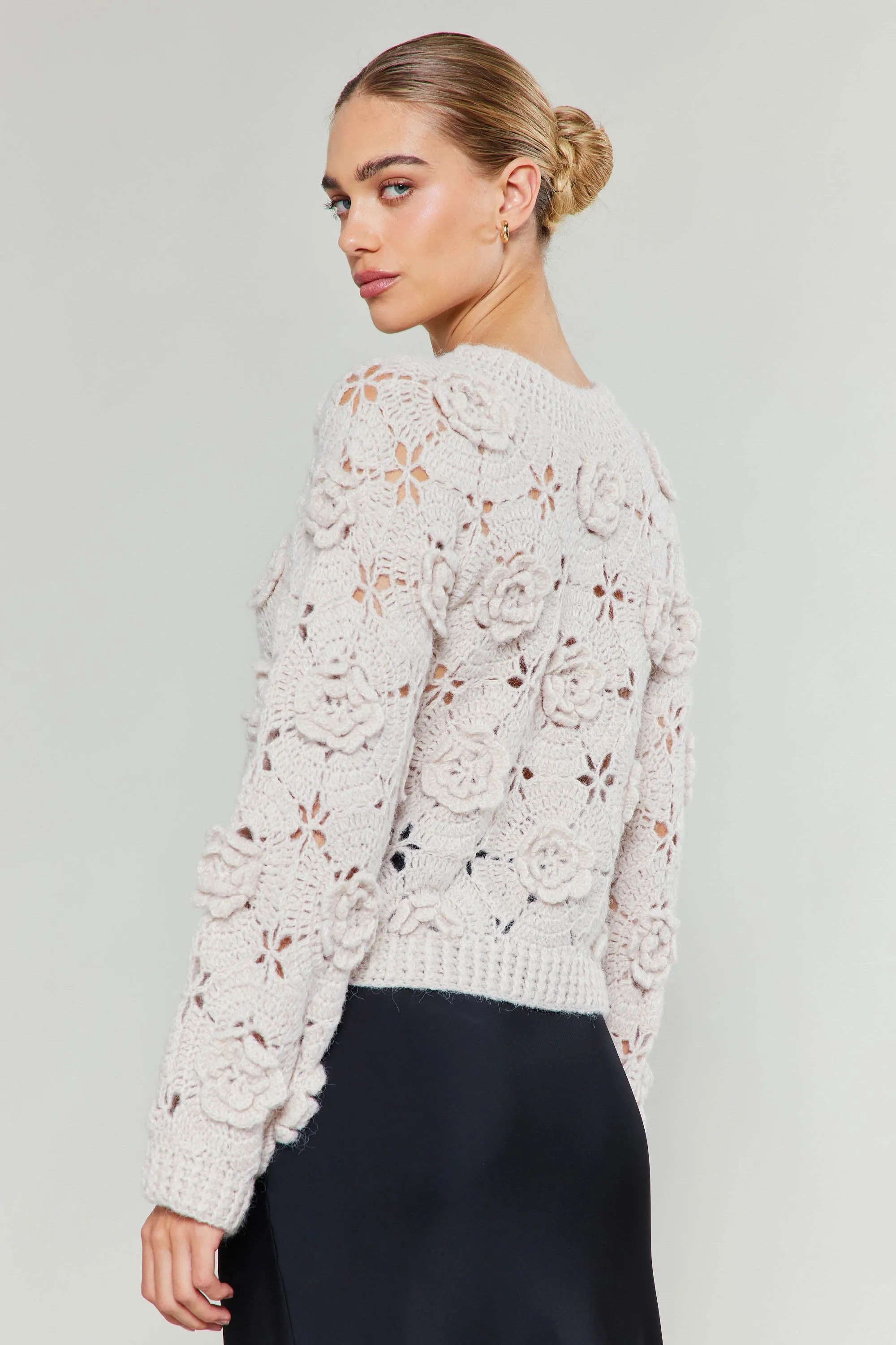 3D Floral Crochet Sweater sold by Current Air product image thumbnail 4