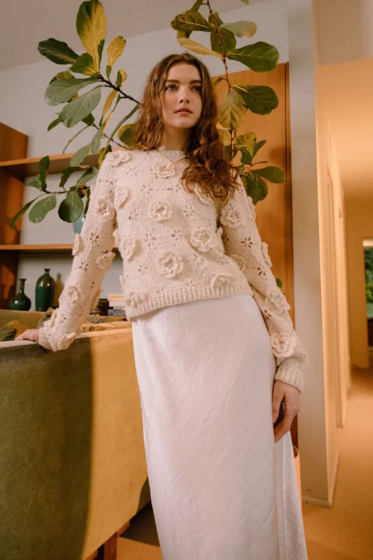 3D Floral Crochet Sweater sold by Current Air