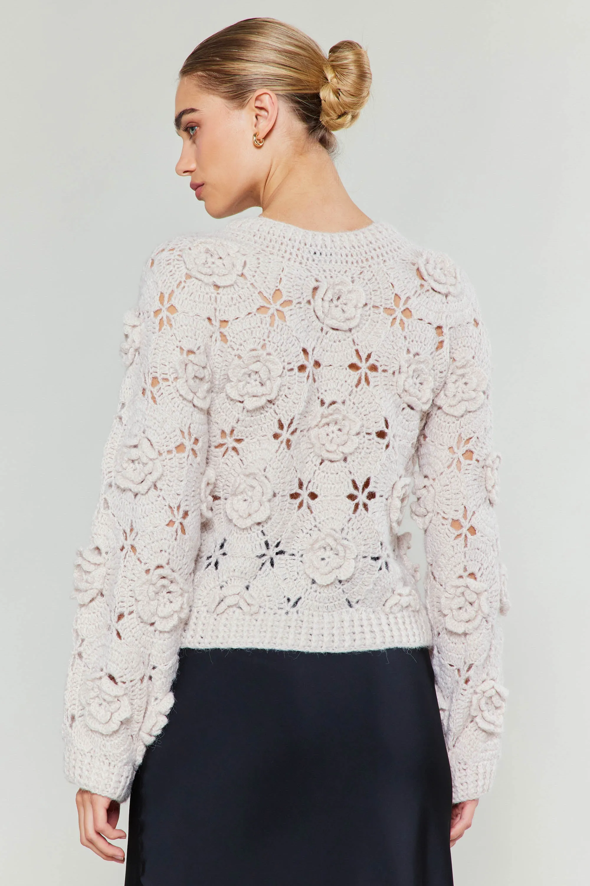3D Floral Crochet Sweater sold by Current Air product image thumbnail 5