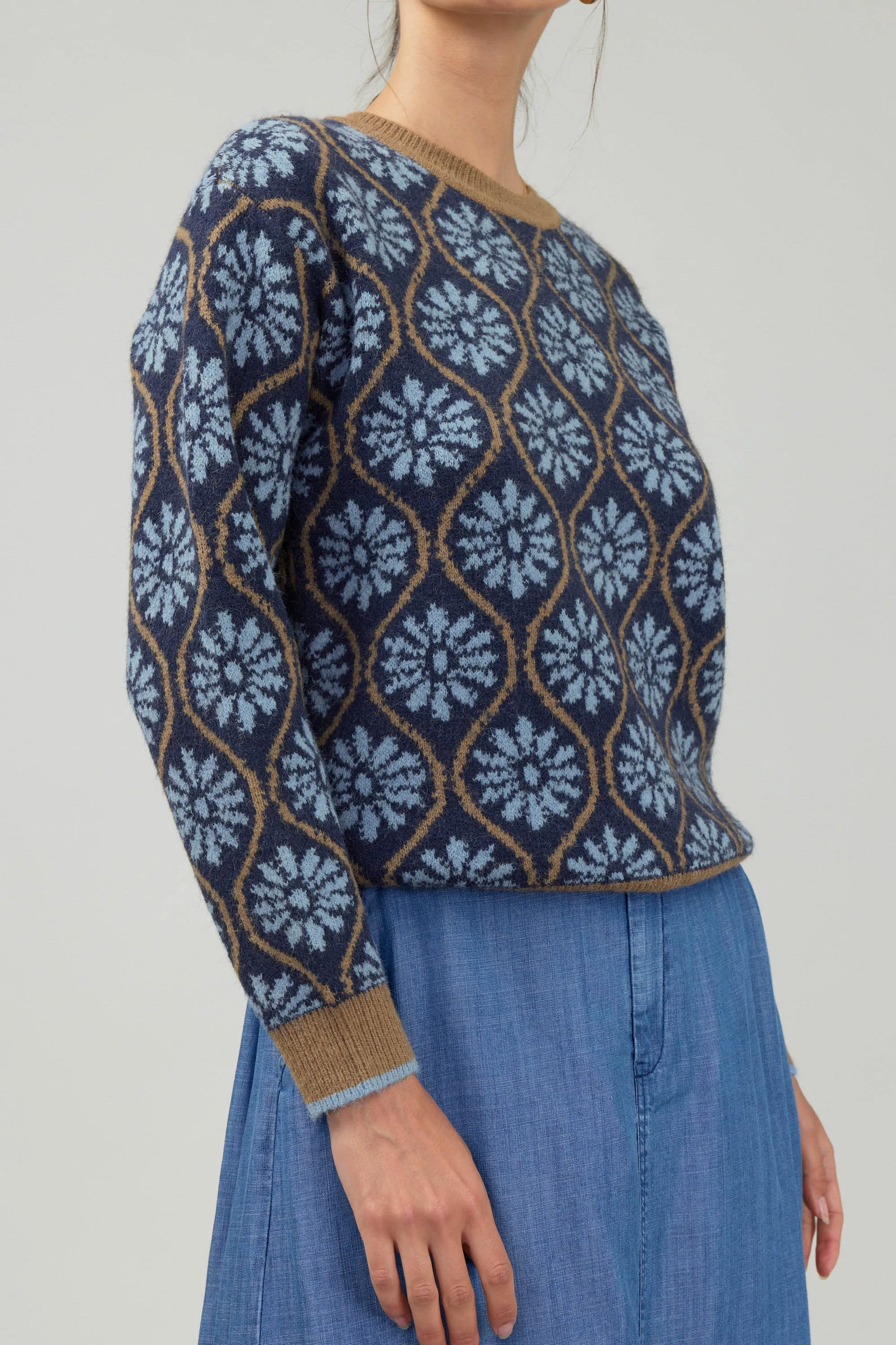 Geo Floral Pullover Sweater sold by Current Air product image thumbnail 3